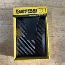Men RFID Blocking Money Clip Wallet Credit Card ID Holder / Carbon Fiber  Alum.