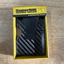 Men RFID Blocking Money Clip Wallet Credit Card ID Holder / Carbon Fiber & Alum.