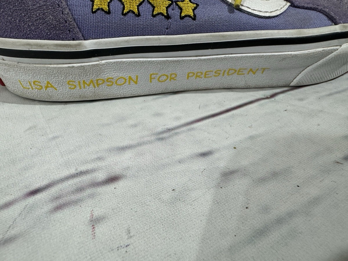 Vans Sk8-Hi The Simpsons Sneakers Lisa Simpson For President Shoes 