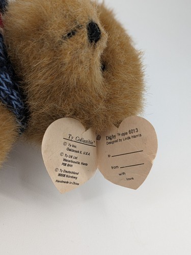 Ty Beanie Babies Collectibles DIGBY 1993 Jointed Bear USA Sweater Style 6013 Tag - Picture 7 of 8