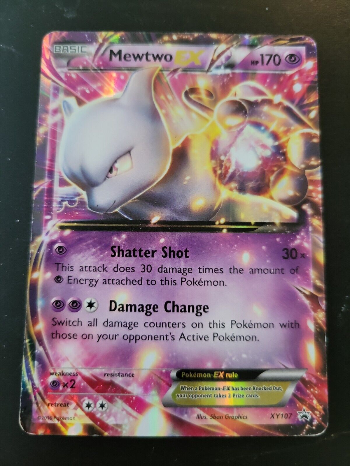 Card Mewtwo XY100/183 da coleção XY Black Star Promos