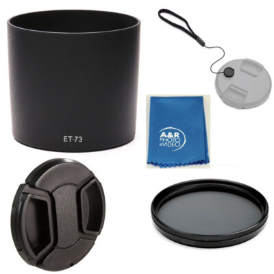 Lens Hood Shade For Canon EF 100mm F/2.8L IS USM Macro Lens ET-73 + Filter Cap +