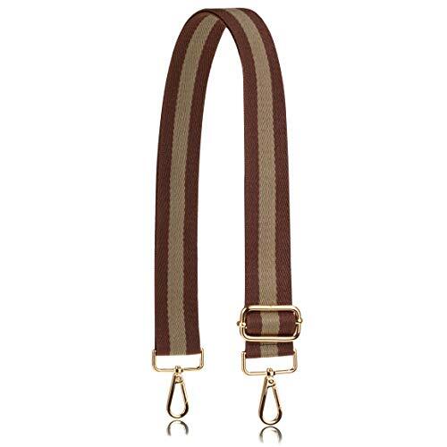 ALLZEDREAM Purse Strap Replacement Crossbody Handbag Stripe Wide Chestnut