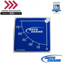 Auto Crane 360036000, Boom Angle Decal, Curb/Passenger Side - Various Models