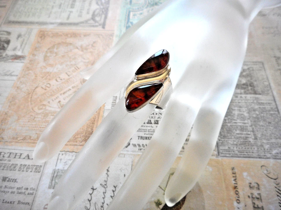 Jay King Mine Finds Sterling Silver Amber Ring Size 12.5 4589-8 - Image 2 of 4