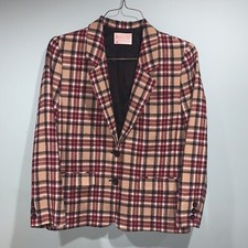 Pendleton Women's 100 Virgin Wool Tartan Plaid Vintage Blazer Size 10 Petite