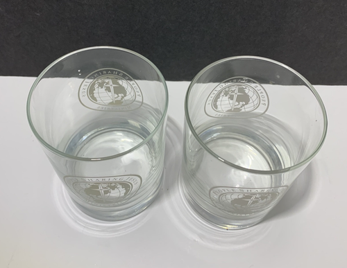 Vintage 2er Set doppelte altmodische Whisky Bourbon Gläser Menschen teilen Jesus - Bild 3 von 6