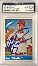 2015 Topps Heritage AJ Pollock AZ Diamondbacks Signed Auto Card #247 PSA/DNA