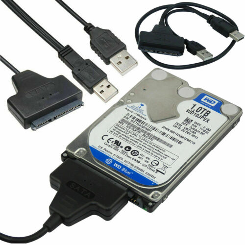 USB 2.0 to 2.5" HDD 7+15pin SATA Hard Drive Cable Adapter For SATA SSD & HDD - Afbeelding 1 van 16