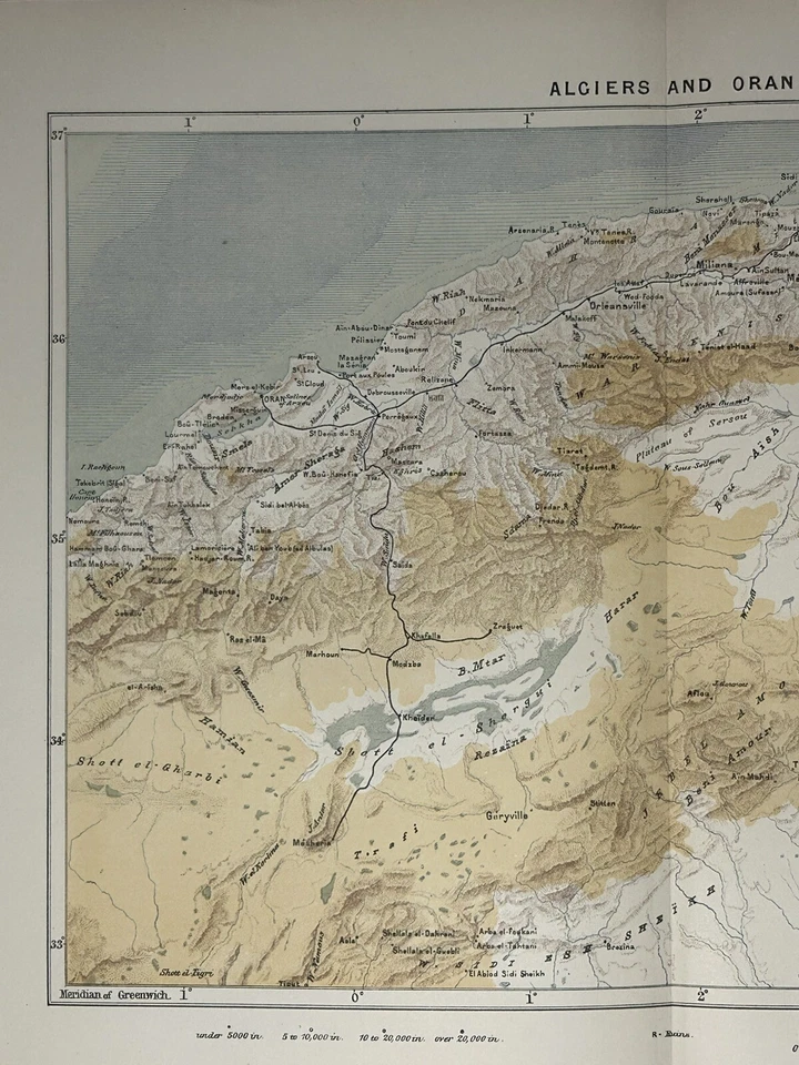 1885 Algeria Original Antique Map - Image 2 of 3