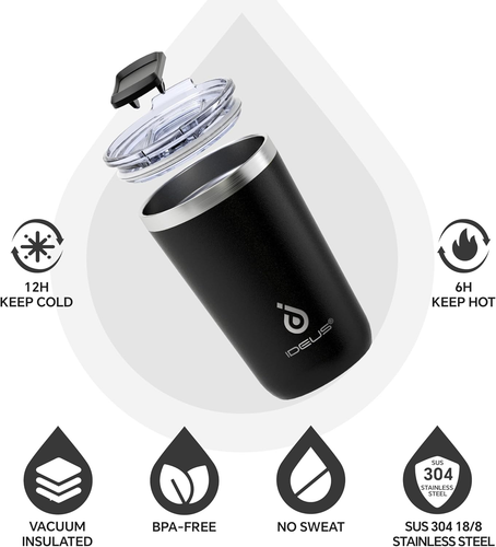 20 Oz Tumbler, Travel Coffee Mug with Splash Proof Sliding Lid, Double Wall Stai - Picture 2 of 9