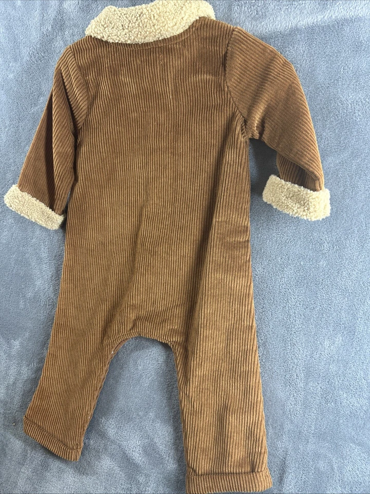 Mud Pie Bebé Niño 9-12m Pana Una Pieza Marrón Nuevo Con Etiquetas Foto 2 de 4