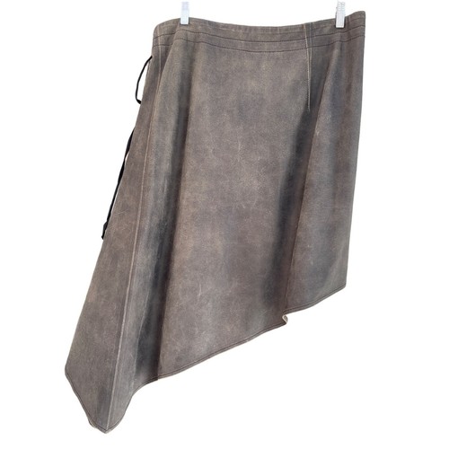 Ann Demeulemeester Women's 39.5 in Waist / Size 42 Asymmetrical Leather Skirt - Picture 6 of 10