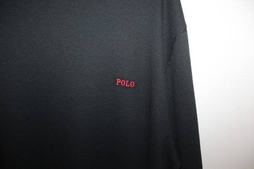 POLO RALPH LAUREN MENS THERMAL SLEEP TOP PULLOVER CREW NECK BLACK SIZE 2XT - Picture 4 of 6