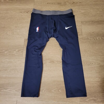 Nike Pro NBA Player Issue 3/4 Compression Tights AT9764-419 Navy Sz: Large
