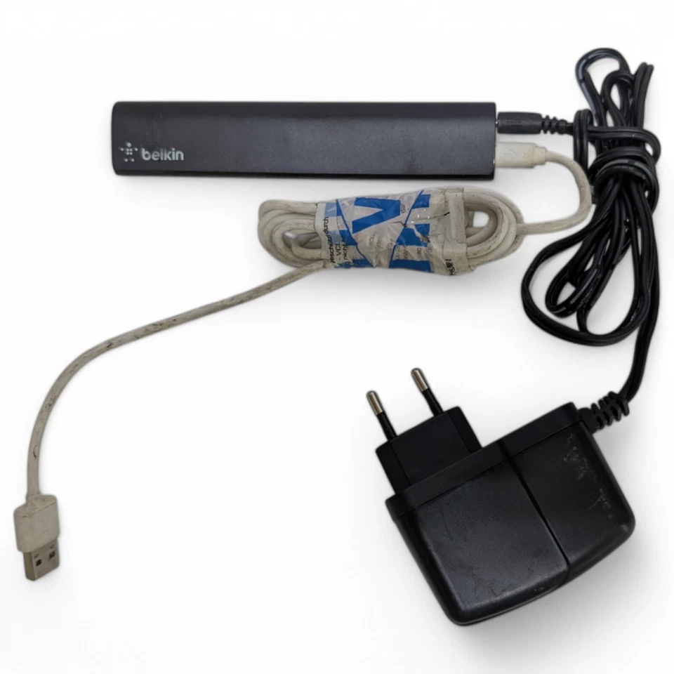 4 Pcs USB 2.0 Ultra Slim Powered Hub + Adapter 7 port Mobile small BELKIN F4U041 - Image 2 of 4