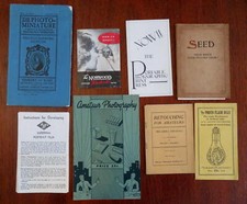 Photography Advertising Booklets Cameras Film c. 1900-40's Lot x 8 booklets