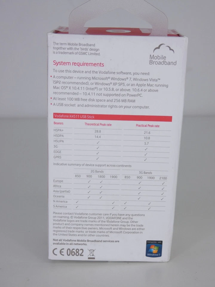 Dongle USB Stick Vodafone K4511 Mobile Broadband HSPA 3G SEALED NEW - Image 4 of 4