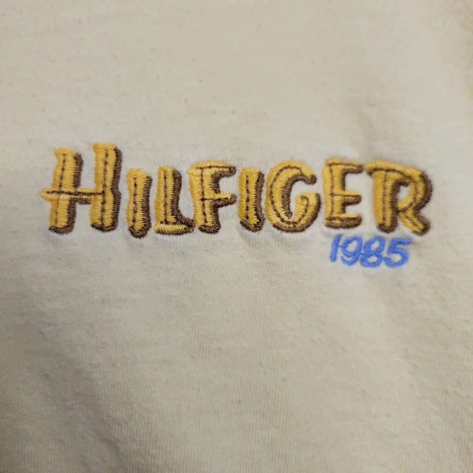 Camiseta Tommy Hilfiger 1985 Masculina XL Ilha Surf Amarela Bordada Floral Havaí - Imagem 3 de 4