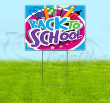 BACK TO SCHOOL Yard Sign Corrugated Plastic Bandit Lawn Decorations USA