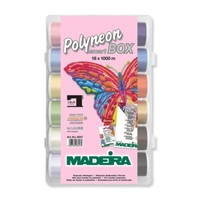 Madeira Smartbox Polyneon No.40 (18 Spulen X 1000 M / Uni) Maschinenstickgarn