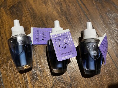 3 Bath & Body Works BLACK TIE Wallflower Fragrance Bulb Refills SEALED