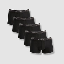 Alfani Underwear Men's Black Cotton Classic Boxer Brief Trunk 5-Pack Size XL