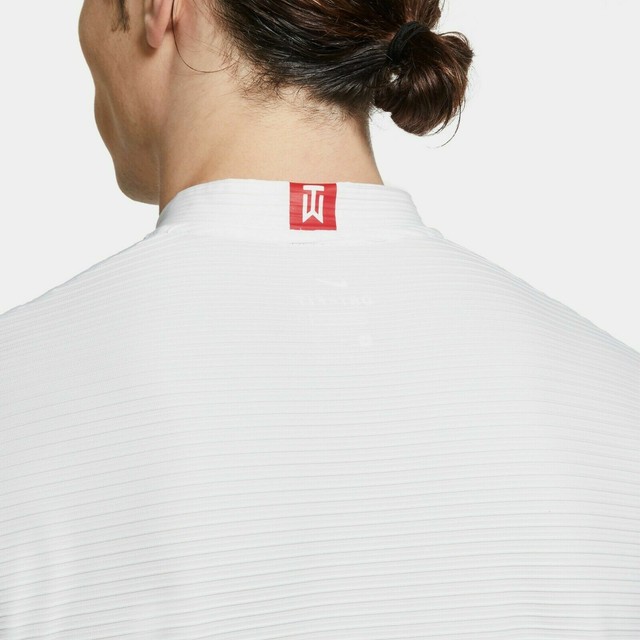 Nike Dri-fit Tiger Woods Collection Blade Collar Golf Polo White Mens