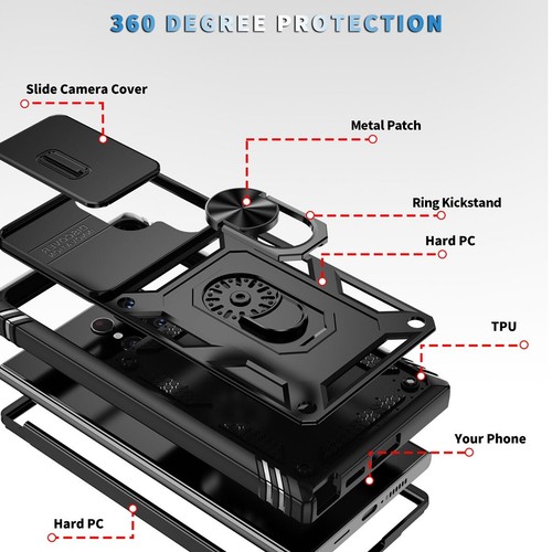 For Samsung Galaxy S24/S24+/Ultra Ring Stand Case Cover Privacy Screen Protector - 第 14/36 張圖片