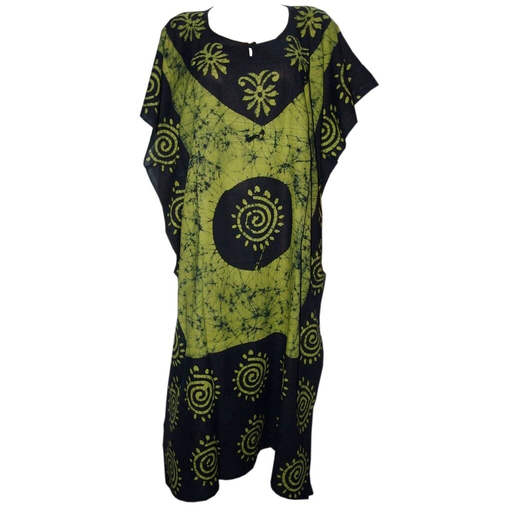 100% Cotton Kaftan Dress Maxi Long Tunic Batik Free Size Beach
