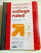 Set of 5 Poly Cover Notebooks College Ruled 70 sheets Multi Color New