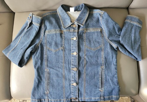 Womens Size L Dark Denim Jean Jacket | eBay