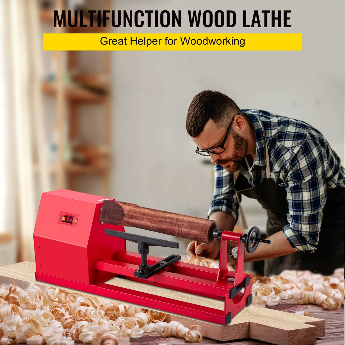 VEVOR Benchtop Wood Lathe Power Wood Lathe 14