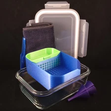 Glass ISO Dunk Tank with Insert, Free tweezers, towel and funnel