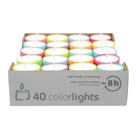 Colorlights Summer-Edition, Wenzel-Teelichter, Brenndauer Ca. 8H, 24/38 Mm, 40 S