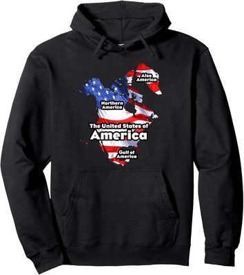 Donald Trump American Flag Canada Greenland Gulf Map Unisex Hooded Sweatshirt