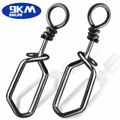 50~200Pcs Fishing Snap Stainless Coast Lock Snap Square Clips Lures Connector