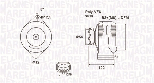 MAGNETI MARELLI 063731994010 Alternator for OPEL,SAAB,VAUXHALL