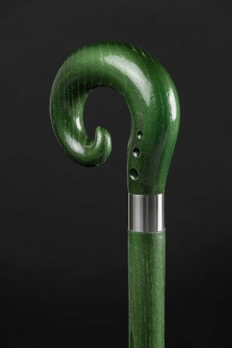 Artisan Cane Color Green Designer Wooden Walking Stick Christmas Gift handmade - Picture 4 of 10