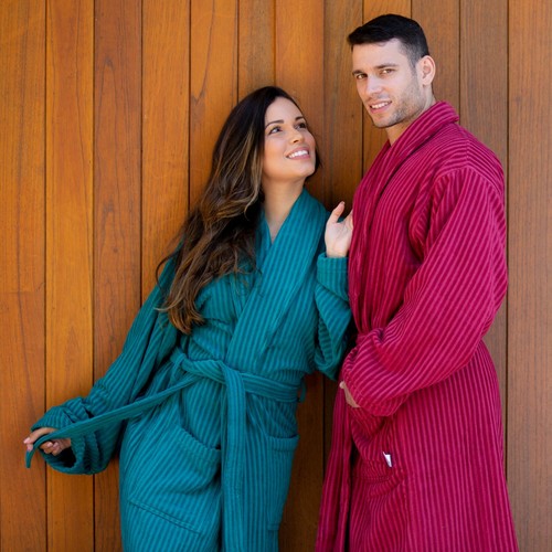 Luxury Bathrobe Men Women, Terry Cloth / Towelling Bath Robe 100% Combed Cotton - Picture 41 of 53