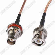 RG316 15cm pigtail cable RF BNC male plug to BNC Jack female nut bulkhead crimp