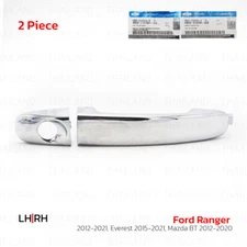 For Ford Ranger 2012 - '21 Set Keyhole Front Lh/Rh Door Outer Handle Chrome