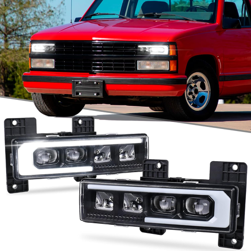 LED Headlights Assembly Headlights with DRL Welcome Light 1988-1998 Chevy GMC C/