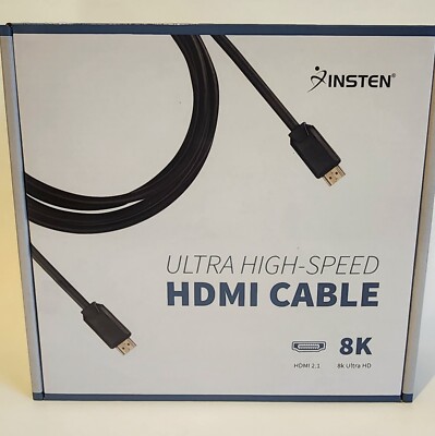 (1 Qty) INSTEN Ultra High Speed 8K HDMI Cable/ 20 ft White