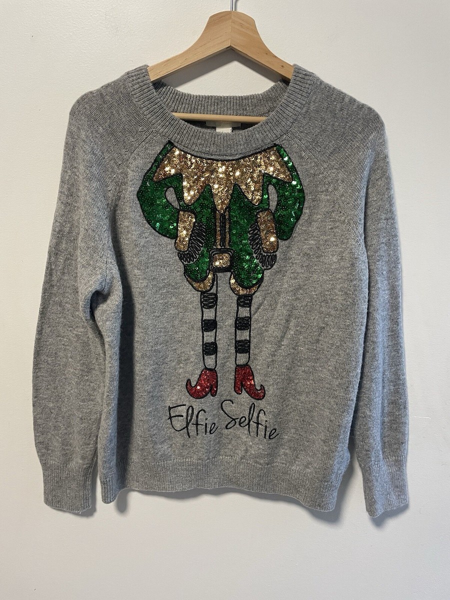 Crew Neck Only Elfie Pullover Personalised Christmas Elfie Jumper