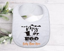 My First Halloween Personalised Bib with name Infant Clothing Design Gift