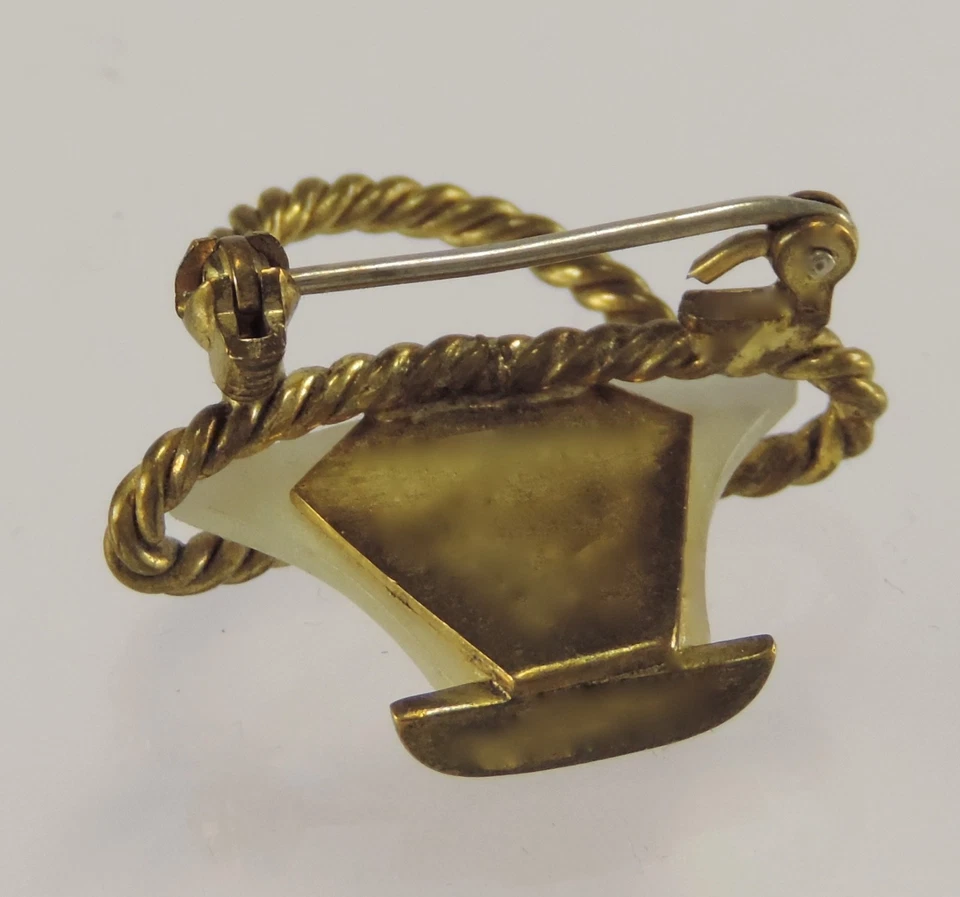 Brosche Mode Schmuck Perlmutt Vintage - Bild 2 von 2