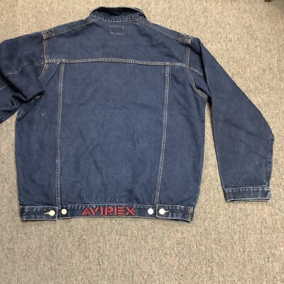 AVIREX　EMBROIDERY DENIM JAKET Vintage PX AVIREX Sukajan Jacket Embroidery Dragons & Eagles