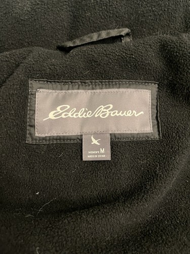 Eddie Bauer Women’s Long Down Puffer Coat Black Size M 80% Down Winter Jacket - Picture 6 of 13
