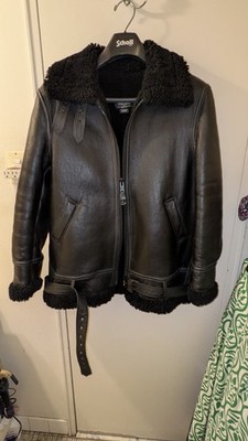 Schott NYC Perfecto Womens 265SW B3 Black Sheepskin Leather Bomber Jacket Size M